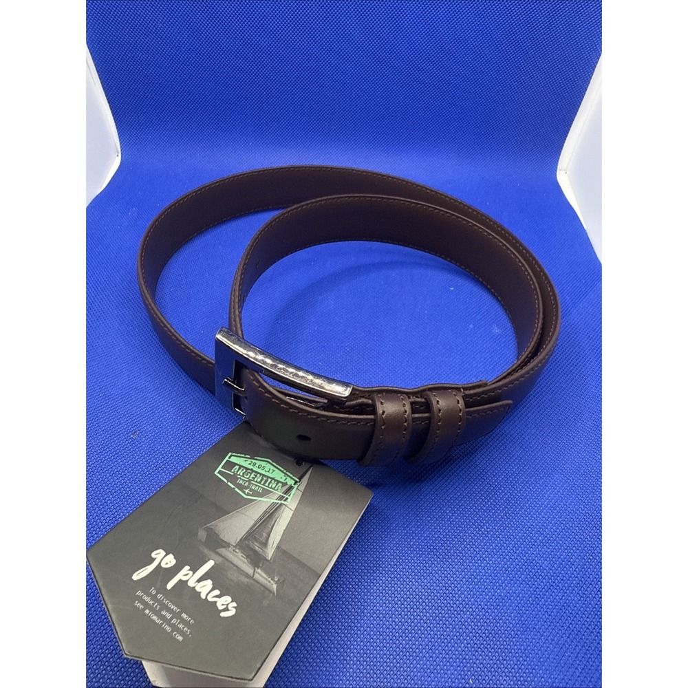 Mio Marino Classic Prong Buckle Leather Belt 38" Coffee B84N-84-MG40-1 New